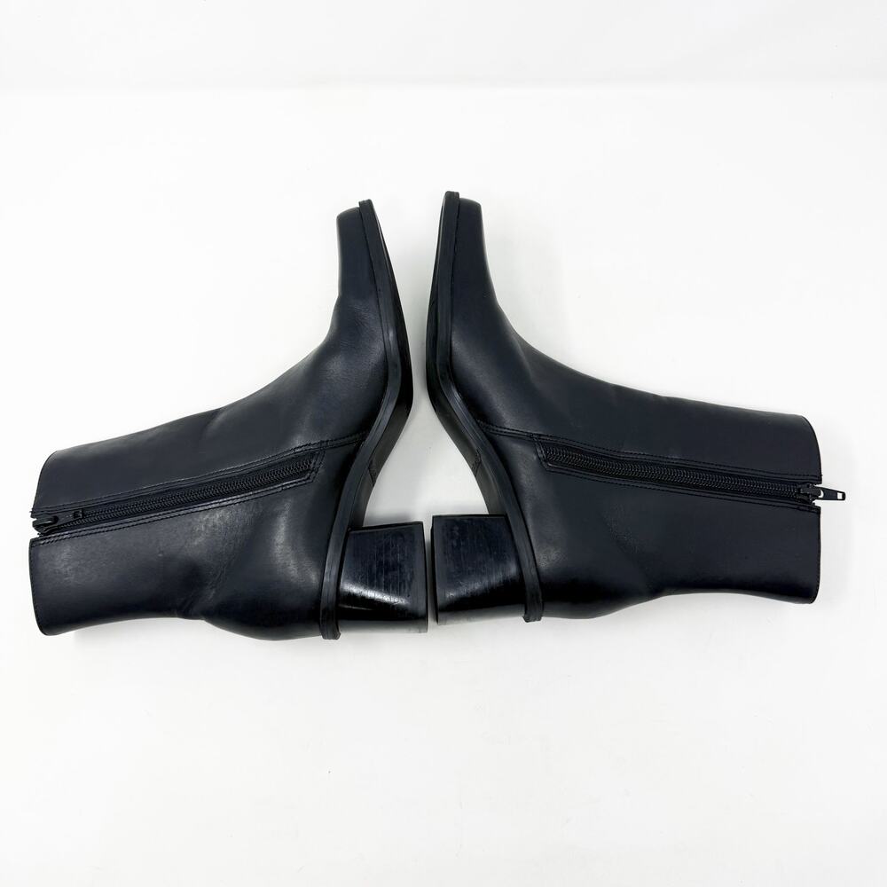 Vintage Y2K Naturalizer Black Leather Square Toe Booties Size 7 Made in Brazil - Picture 4 of 8